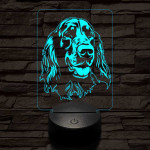 Ír szetter-fej 7 színű 3D led lámpa