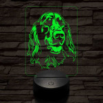 Ír szetter-fej 7 színű 3D led lámpa