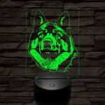 Amerikai akita-fej 7 színű 3D led lámpa