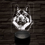 Amerikai akita-fej 7 színű 3D led lámpa