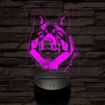 Amerikai akita-fej 7 színű 3D led lámpa