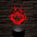 Amerikai akita-fej 7 színű 3D led lámpa