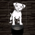 Amerikai pitbull kölyök-fej 7 színű 3D led lámpa