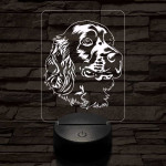 Amerikai vízi spániel-fej 7 színű 3D led lámpa