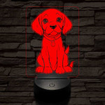 Beagle kölyök-fej 7 színű 3D led lámpa