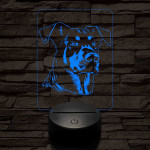 Beauce-i juhászkutya-fej 7 színű 3D led lámpa