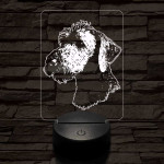 Bedlington terrier-fej 7 színű 3D led lámpa