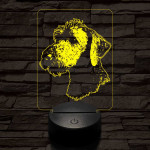 Bedlington terrier-fej 7 színű 3D led lámpa