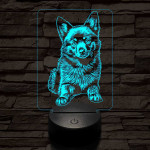 Schipperke kutya-fej 7 színű 3D led lámpa
