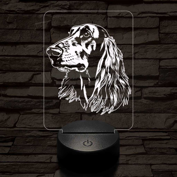 Afgán kopó-fej 7 színű 3D led lámpa