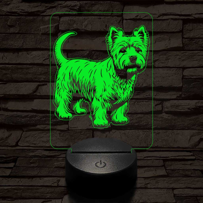 Westie 7 színű 3D led lámpa