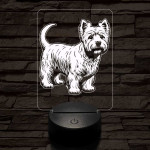 Westie 7 színű 3D led lámpa