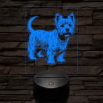Westie 7 színű 3D led lámpa
