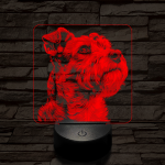 Schnauzer portré 7 színű valósághű 3D led lámpa