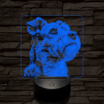 Schnauzer portré 7 színű valósághű 3D led lámpa