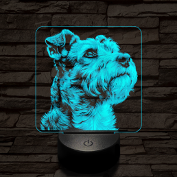 Schnauzer portré 7 színű valósághű 3D led lámpa