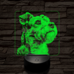 Schnauzer portré 7 színű valósághű 3D led lámpa
