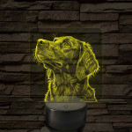 Sima szőrű retriever portré 7 színű valósághű 3D led lámpa
