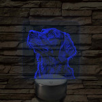 Sima szőrű retriever portré 7 színű valósághű 3D led lámpa