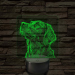 Sima szőrű retriever portré 7 színű valósághű 3D led lámpa