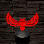 Bagoly repül 7 színű 3D led lámpa