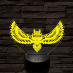 Bagoly repül 7 színű 3D led lámpa