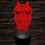 Bagoly vadász 7 színű 3D led lámpa