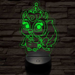 Bagoly bébi 7 színű 3D led lámpa