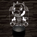 Boci kölyök 7 színű 3D led lámpa
