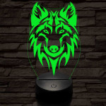 Alfa Farkas 2 7 színű 3D led lámpa