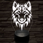 Alfa Farkas 2 7 színű 3D led lámpa