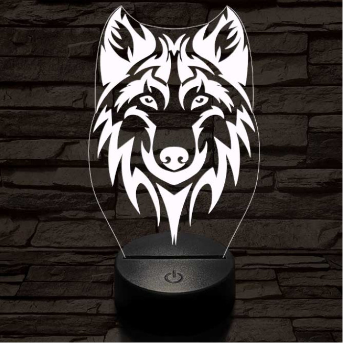 Alfa Farkas 2 7 színű 3D led lámpa