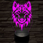 Alfa Farkas 2 7 színű 3D led lámpa