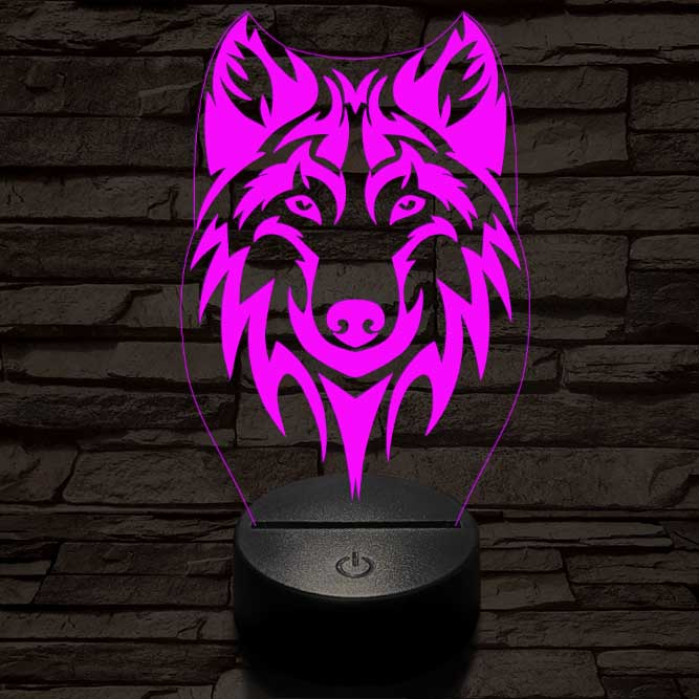 Alfa Farkas 2 7 színű 3D led lámpa