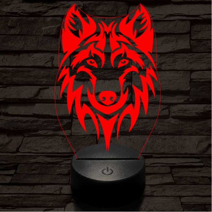 Alfa Farkas 2 7 színű 3D led lámpa