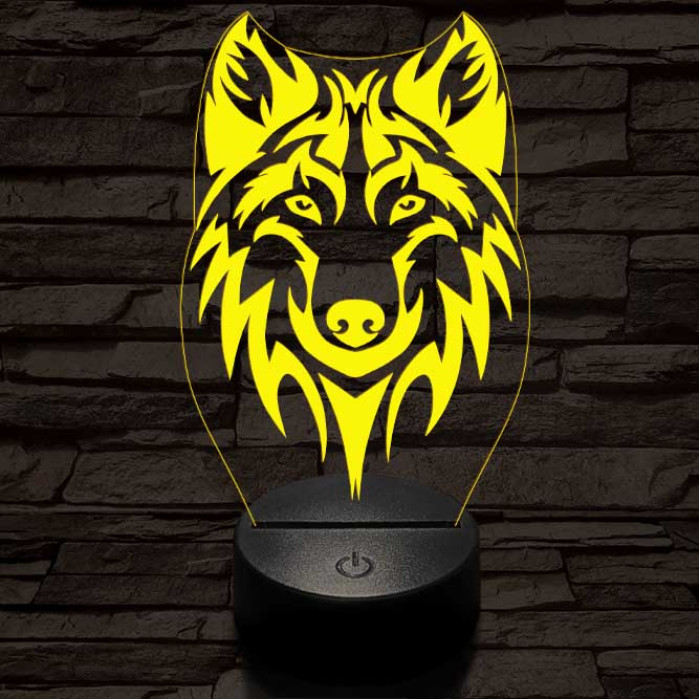 Alfa Farkas 2 7 színű 3D led lámpa