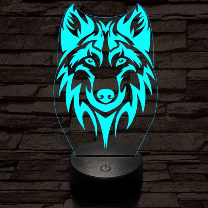Alfa Farkas 2 7 színű 3D led lámpa