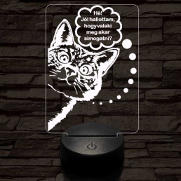 Simogatós cica 3D led lámpa