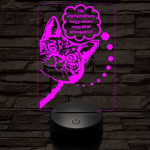 Simogatós cica 3D led lámpa