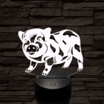 Foltos kismalac 7 színű 3D led lámpa