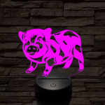 Foltos kismalac 7 színű 3D led lámpa