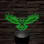 Leszálló sas szemből 7 színű 3D led lámpa