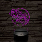 Sügér 7 színű 3D led lámpa