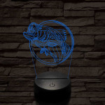 Sügér 7 színű 3D led lámpa