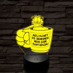 Garfield kávét követel 7 színű  3D led lámpa
