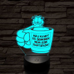 Garfield kávét követel 7 színű  3D led lámpa