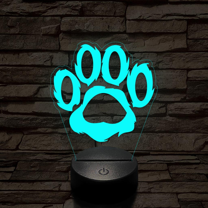 Mancs 7 színű 3D led lámpa