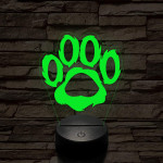 Mancs 7 színű 3D led lámpa