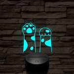 Nyújtózó mancsok  7 színű 3D led lámpa