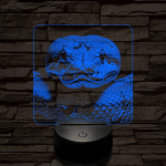 Kobra szemből első 7 színű valósághű 3D led lámpa